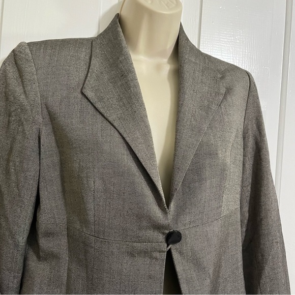 Philip DiCaprio Single Button Longline Blazer Gray Wool Silk Women’s 4 - Picture 2 of 7